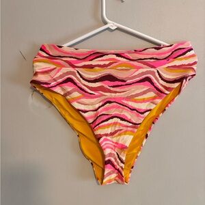 Aerie Vibrant Wave High Waisted Cheeky Bikini Bottom XL